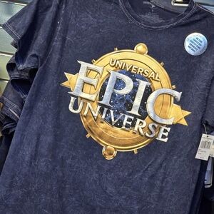 Universal Studios Epic Universe Navy Logo Shirt 2024 1st Edition Size L RARE NWT